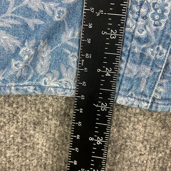 Sag Harbor Sport Women's Small Floral Button-Up Short Sleeve Shirt Blue Casual - Picture 2 of 6